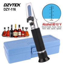 당도 측정기 비파괴 당도계 DZYTEK 굴절계 휴대용 디지털 알코올 주류 생산 홈브루 브릭스 0-80% v/v ATC 스피릿 볼륨 퍼센트, 1.DZY-116, 1개