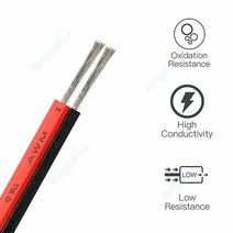 자동차 점화 케이블 코일 2핀 LED 스트립 커넥터 케이블 SM JST AWG 주석 도금 구리 장난감 자동차 배터리, 01 red-black_04 10m_07 16AWG