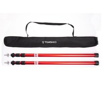 TOMSHOO 알루미늄 캠핑 타프폴대 230cm 조절가능, 레드, 2개