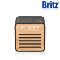 브리츠 BZ-REC200 우든 알람 시계 블루투스 스피커, 블랙