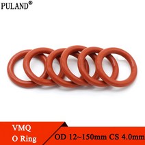 고무 오링 10pcs 빨간 실리콘 링 개스킷 cs 4mm 외경 12 150mm 1세트, 외경 150mm 내경 142mm, 빨간색, CS 4.0mm