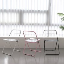 에이드 체어 아크릴 투명 디자인 인테리어 카페 접이식 의자, 에이드-라인핑크(PE), 1개