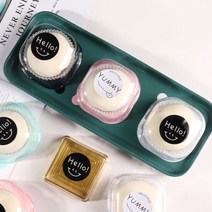 둥근사각 케이스 100개 화과자케이스 1구 (약 가로x세로 8.5cm x 높이 5cm), 핑크색