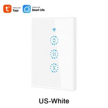 스마트 블라인드 IOT 커튼 Tuya 라이프 Wifi 롤러 셔터 스위치 전동 모터 Alexa Google 홈 리모콘, Tuya-US-White