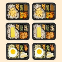 양많은 한식 저당 당뇨 식단 반찬 도시락 3종 6팩 냉동 배달, 단품