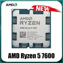 AMD Ryzen 5 7600 R5 38 GHz 6 코어 12 스레드 CPU 프로세서 5NM L3 32M 100 000001015 소켓 AM5 트레이 신제품 쿨러 없음