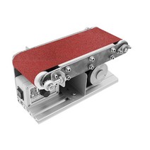 전동 탁상 벨트샌더 샌딩기 칼갈이 샌더기 데스크탑 다기능 연마 벨트 기계 샌더 벨트, 갈색