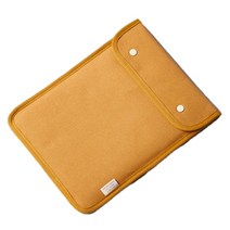 큐샵 투버튼 아이패드 파우치 노트북 맥북 태블릿 파우치, 옐로우