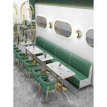 카페 붙박이 등받이 쿠션 쇼파 의자 테이블 모듈 업소용 방수 인조 가죽 대리석 골드 의자 맞춤 주문 제작 가능 2인용 4인용, N