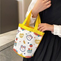 비 여성용 여성 토트백 여행 쇼퍼백 가방 장바구니 백 미니가방 쇼핑백 은창]스트로베리 에코백 휴가 래빗