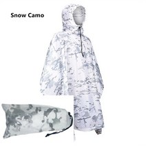 남자 군사 불 침투성 지퍼 카모 비옷 방수 레인 코트 여자 천막 비 오토바이 판초, 08 Snow Camo