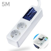 다온조명 국산KS 나노 절전 고용량 멀티탭 2구 (배선차단) 난로 히터 20A 4000W, 1, 5M