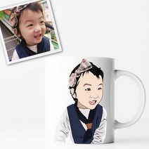 주문제작머그컵 캐리커쳐 초상화 포토 맞춤형머그컵, 중간