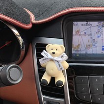 이온캔들 배꼽 곰돌이 차량용 석고방향제, 화이트, 다우니