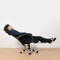 편안한 의자 허리에 좋은 책상의자 눕는 무중력 마약의자 침대형 사무용 게임용 서재 피씨방, 블랙