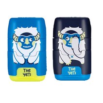 밀란 컴팩트 연필깎이+지우개 예티 세트, 예티 파랑1개+네이비1개 세트