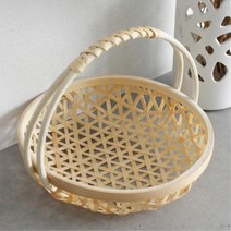 대나무 인테리어 핸들 소쿠리 바스켓 과일보관 학원 인테리어바구니 뜨개질