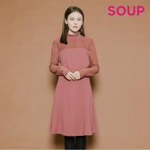 숲 모크넥 레이스 플레어 원피스(SV9OPM6)