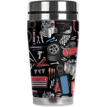 Mugzie Auto Mechanic Tools Travel Mug with Insulated Wetsuit Cover １6 oz Black, 1