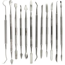 우드카빙키트 12 Pcs 왁스 조각가 세트 더블 엔드 모델링 도구 추천 폴리머 도자기 클레이, 01 Silver