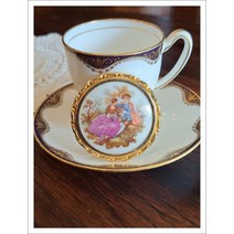 [프랑스앤틱브로치]앤틱 리모지 연인명화 브로치