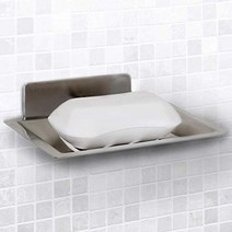 VILA Self-Adhesive Soap Holder 5.5x4.7 Inches Wall Mounted Shower Dish Scouring Pad Holder for Ki, 1