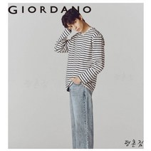 지오다노_평촌점_ 헤비코튼원단으로 제작된 스탠다드핏 스트라이프 티셔츠