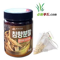 침향 분말 가루 명품 침향분말 100% + 슈퍼푸드.com 연자육 티백, 1세트, ( 병 90g + 1g )
