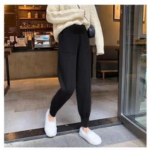 여성 모직 니트 배색 밴딩 소세지 조커 조거 팬츠 편한 키작녀 꾸안꾸 겨울 바지