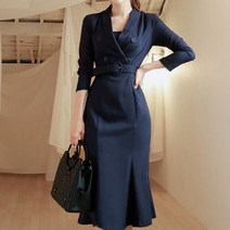 나라라오리 여성 핀턱 머메이드 원피스 오피스룩