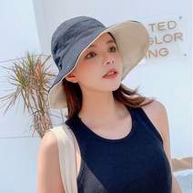 글램공식 1+1 양면 리버시블 데일리 사파리 벙거지 모자 무지 버킷햇 비치모자 등산모자 자외선 차단모자