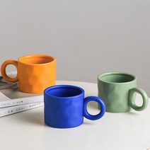 홈카페 북유럽 비비드 도넛 머그컵 4colors, 오렌지