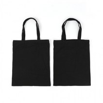 DIY 무지 블랙 에코백 2p세트_34.5x42cm 캔버스가방