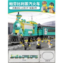 레고시티 기지 캠핑밴 화성탐사 크레인 화물열차 스턴트 병원 호환블록, 대형 파펜빌리 증기 기관차