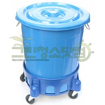용진유통 파란용기 + 운반구 75L 세트, 파랑, 1개