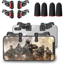 모바일게임 트리거 모바일 게이밍 컨트롤러 Compatible with PUBGG/Fortnitee/Call of Duty 모바일 IFYOO Z108 Aim & Fire Trig, 2 Pair with 2 pcs Red Finger S
