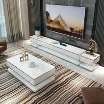 Antique 선반 원목 엔틱 낮은 테이블 티 TV 티비다이 받침대 거실장, 1.4m+1.6m메인+2사이드 강화유리