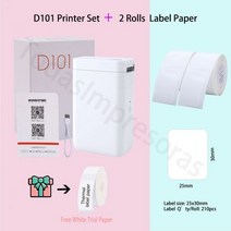 Niimbot-오리지널 D101 감열 라벨 프린터 클래식 미니 잉크리스 D110 블루투스 무선 케이블 보석 메이커 용지, D101 and 2x2530, CHINA