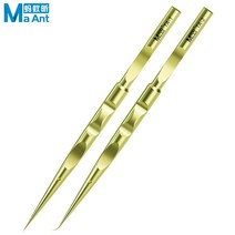 MAANT TA-1 티타늄 합금 정밀 핀셋 자기 방지 및 미끄럼 전문 수준 수리 지문 칩 IC 펜치, 02 2pcs 1set