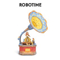 [무료배송][영문판] 로보타임 오르골 ROBOTIME D.I.Y 뮤직 박스 AM43 Vintage Gramphone 빈티지 축음기