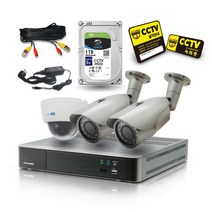 CCTV 자가설치 풀세트 카메라3개 (실외카메라2개.실내카메라1개) 선명하고 깨끗한 디지털 풀HD영상 10m케이블 카메라 어댑터 제공, 2TB