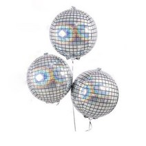 미미파티 생일 파티 미러볼 풍선 25cm, 실버, 12개