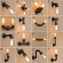 로프트 산업 벽 빛 철 녹 물 파이프 레트로 벽 램프 빈티지 E27 SCONCE 조명 홈 조명기구 LUSTRES LUZ, L