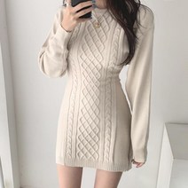 슬림핏 힙 니트원피스 롱원피스 드레스 캐주얼 연예인협찬 하객룩 데일리룩 러블리 우아한 스웨터