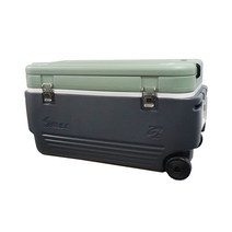 MSKOREA 점보 테이블 겸용 바퀴형 롤러 아이스박스 대형, 다크그레이, 78L