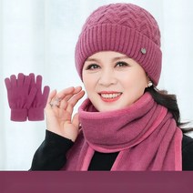할머니 모자 장갑 목도리 세트 60대 엄마 선물 A20