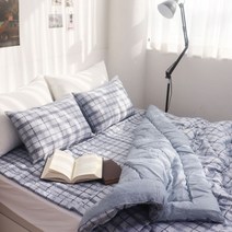 세미 체크 사계절 차렵이불 침대패드(싱글 퀸)