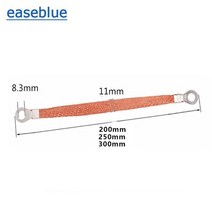 10pcs 브리지 연결 접지 와이어 스팬 케이블 6 스퀘어 구리 클래드 알루미늄 전기 상자 소프트 연결 구멍 크기 8mm, 6제곱, 300mm
