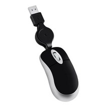 사랑스러운 미니 유선 마우스 개폐식 USB 케이블 인체 공학적 사무실 컴퓨터 PC 노트북 게임 마우스, 검게