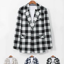 후앙스 스퀘어 체크 린넨 자켓 COJK-9553